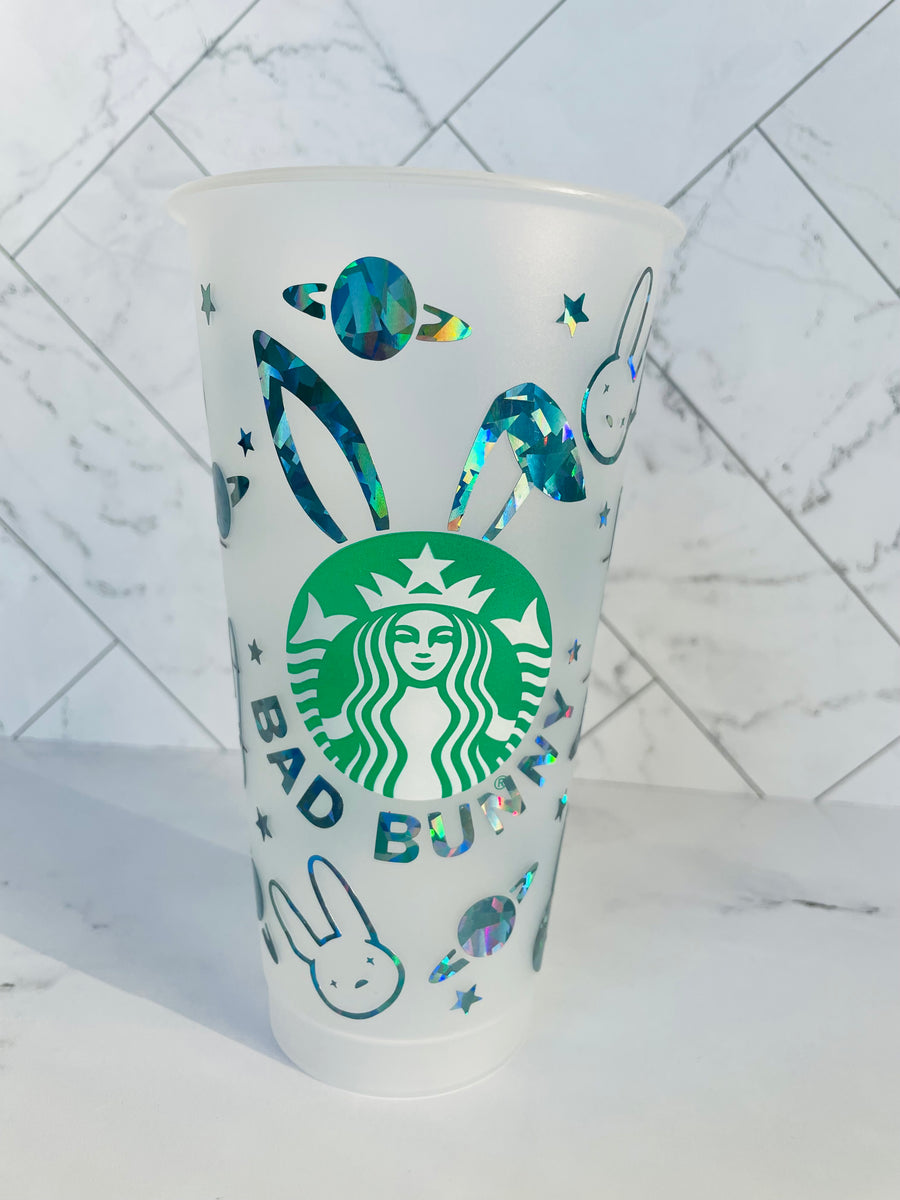 Bad Bunny- Holographic Starbucks Cold Cup – Blossom & Sunny