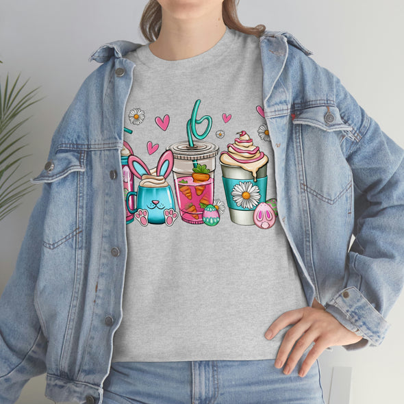 Easter Coffee Cups Unisex Heavy Cotton Tee