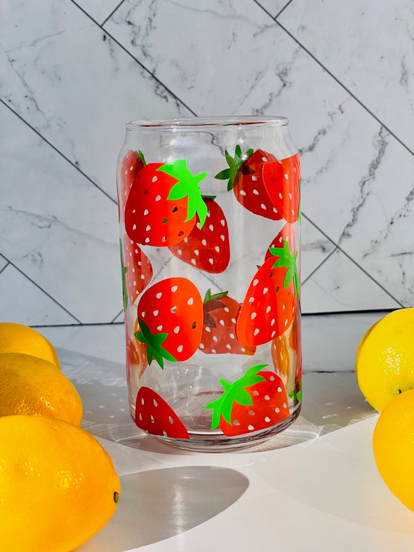 Fresh Strawberries- Libbey Classic Drinking Glass