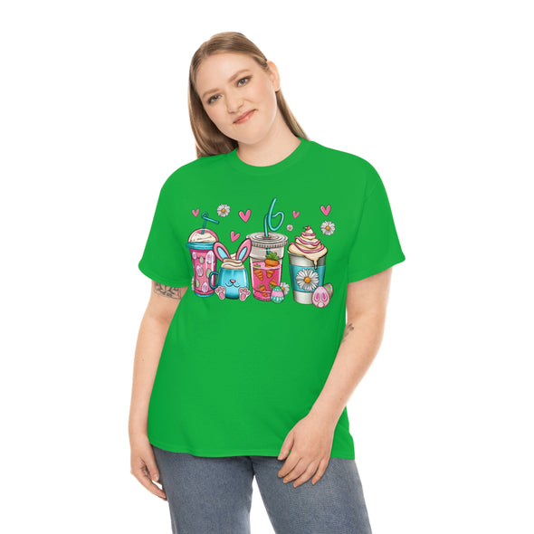 Easter Coffee Cups Unisex Heavy Cotton Tee